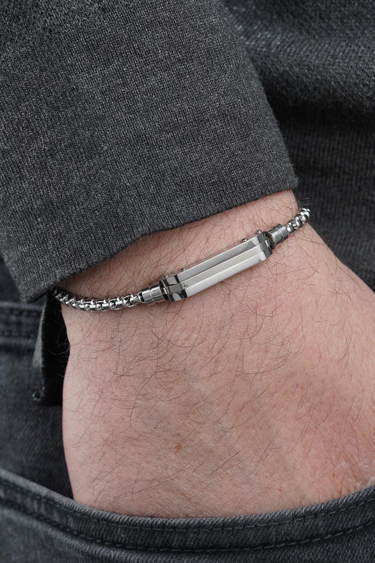 FRNCH 316L Çelik İtalyan Model Gümüş Renk Erkek Bileklik FRJ12888-3888-A