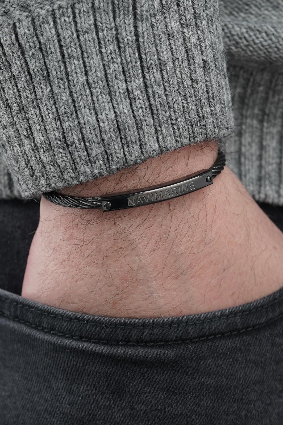 FRNCH 316L Çelik İtalyan Model Siyah Renk Erkek Bileklik FRJ12832-3832-B2