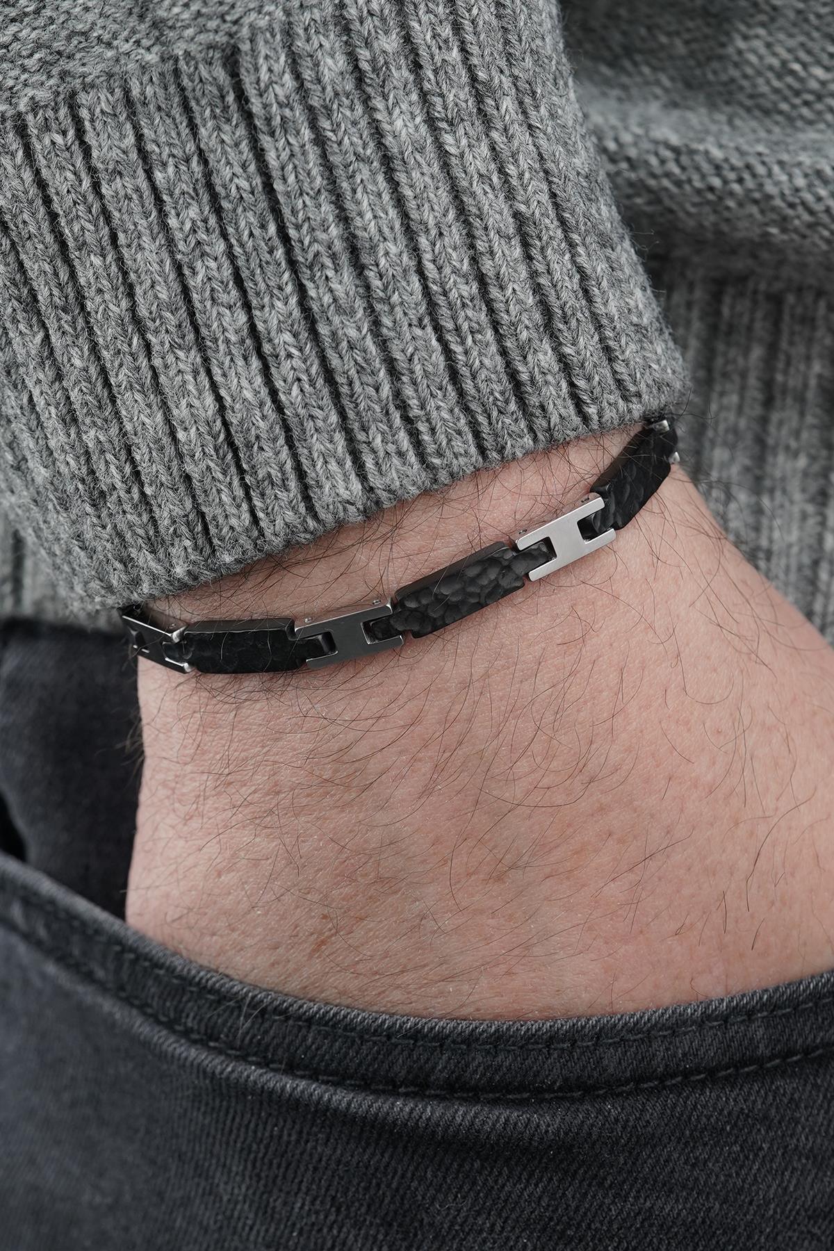 FRNCH 316L Çelik İtalyan Model Siyah Renk Erkek Bileklik FRJ12844-3844-B2A