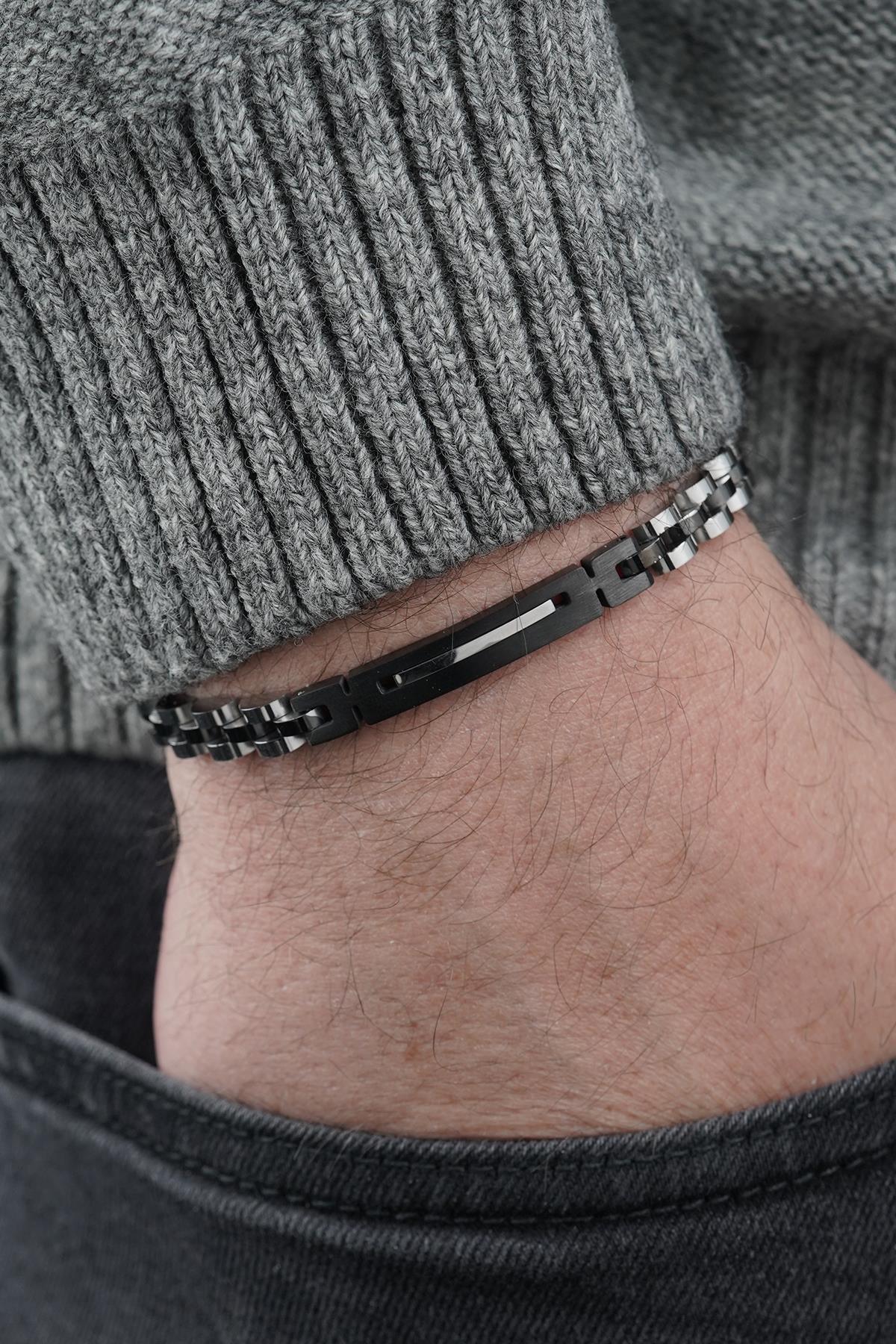 FRNCH 316L Çelik İtalyan Model Siyah Renk Erkek Bileklik FRJ12846-3846-AB2