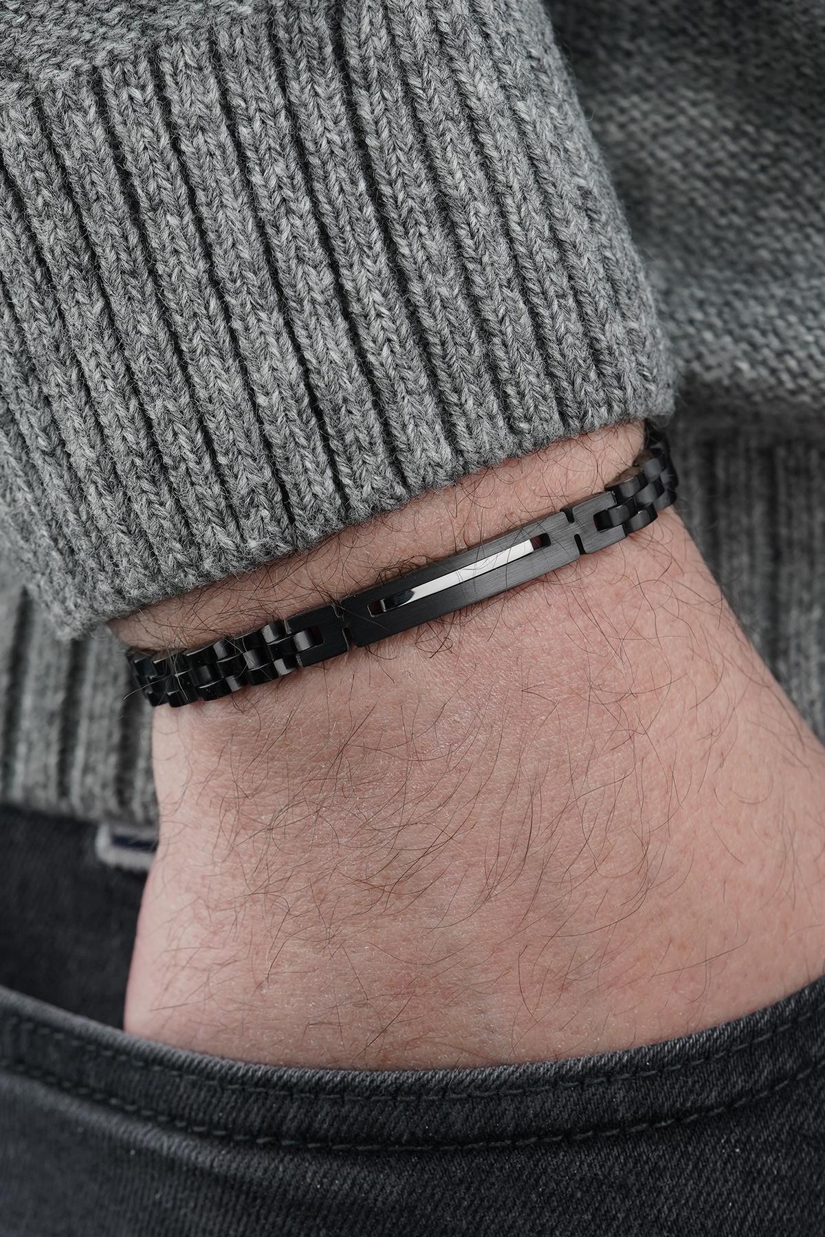 FRNCH 316L Çelik İtalyan Model Siyah Renk Erkek Bileklik FRJ12846-3846-B2A