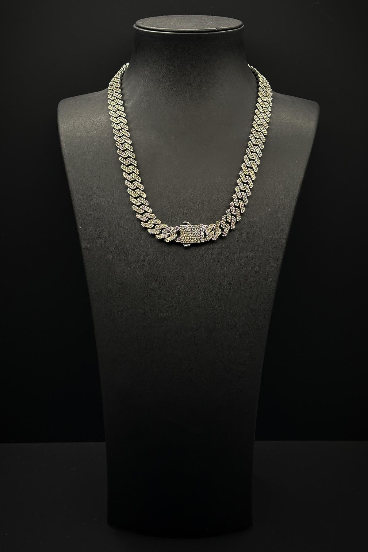 FRNCH 316L Çelik Zirkon Taşlı Gümüş Renk Tennis Erkek Kolye FRJ30757-857-A