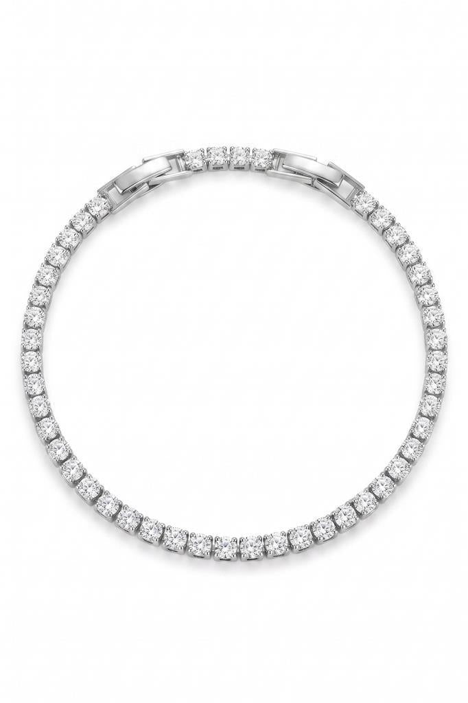 FRNCH 3MM Zirkon Taşlı Beyaz Renk Tennis Erkek Bileklik FRJ12204-3204-A