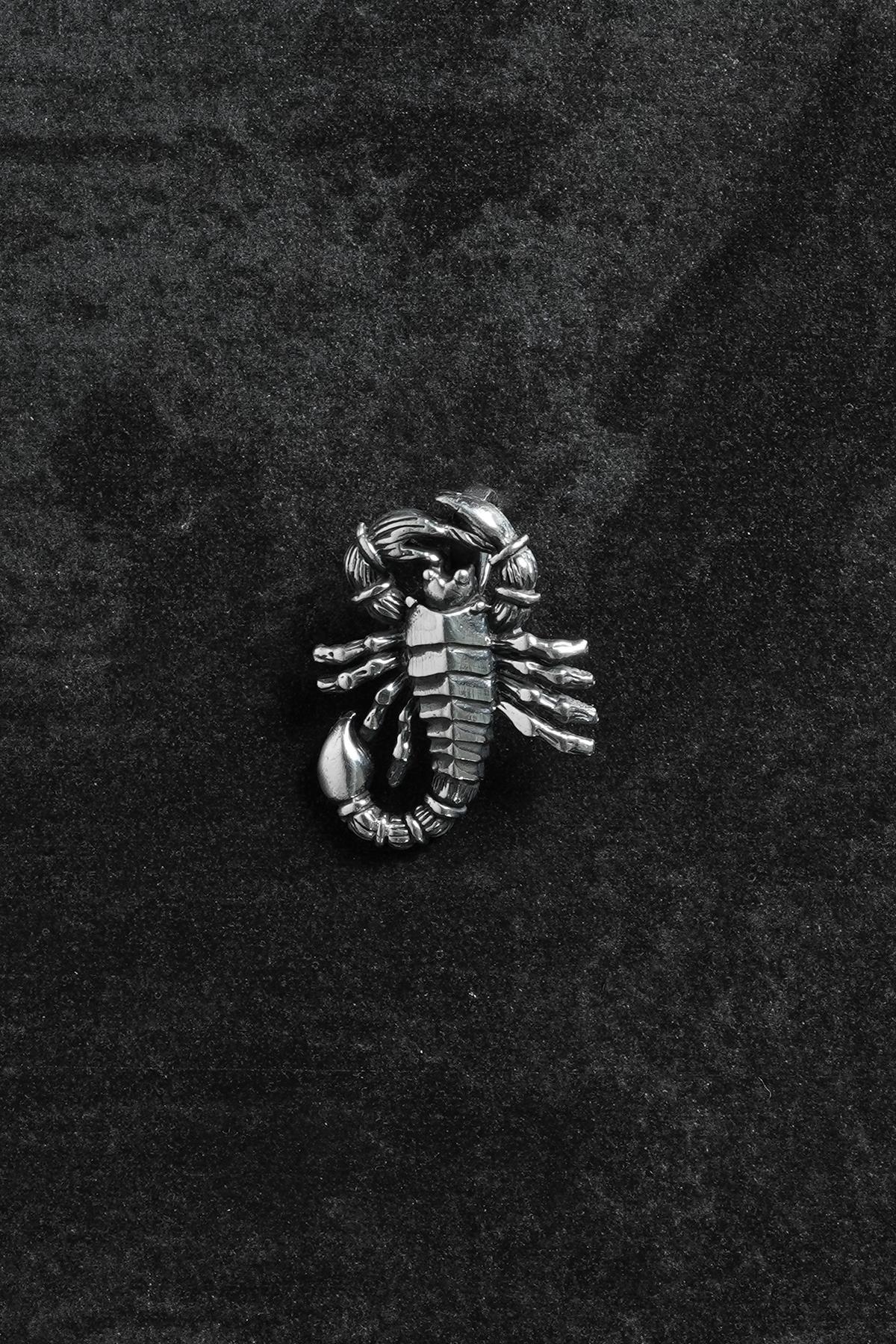 FRNCH 925 Ayar Gümüş Akrep Figürlü Gümüş Renk Erkek Kolye Ucu FRKU-1018