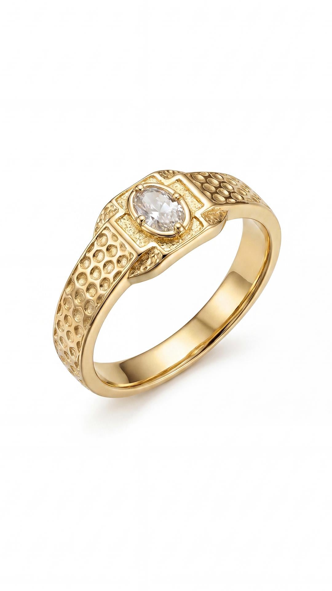 FRNCH 925 Ayar Gümüş Blue Topaz Taşlı Altın Renk Kadın Yüzük FRJ60094-194-GA