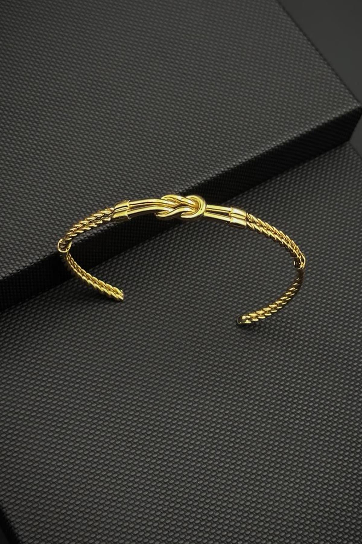 FRNCH 925 Ayar Gümüş İtalyan Model Altın Renk Erkek Bileklik FRJ12893-3893-G