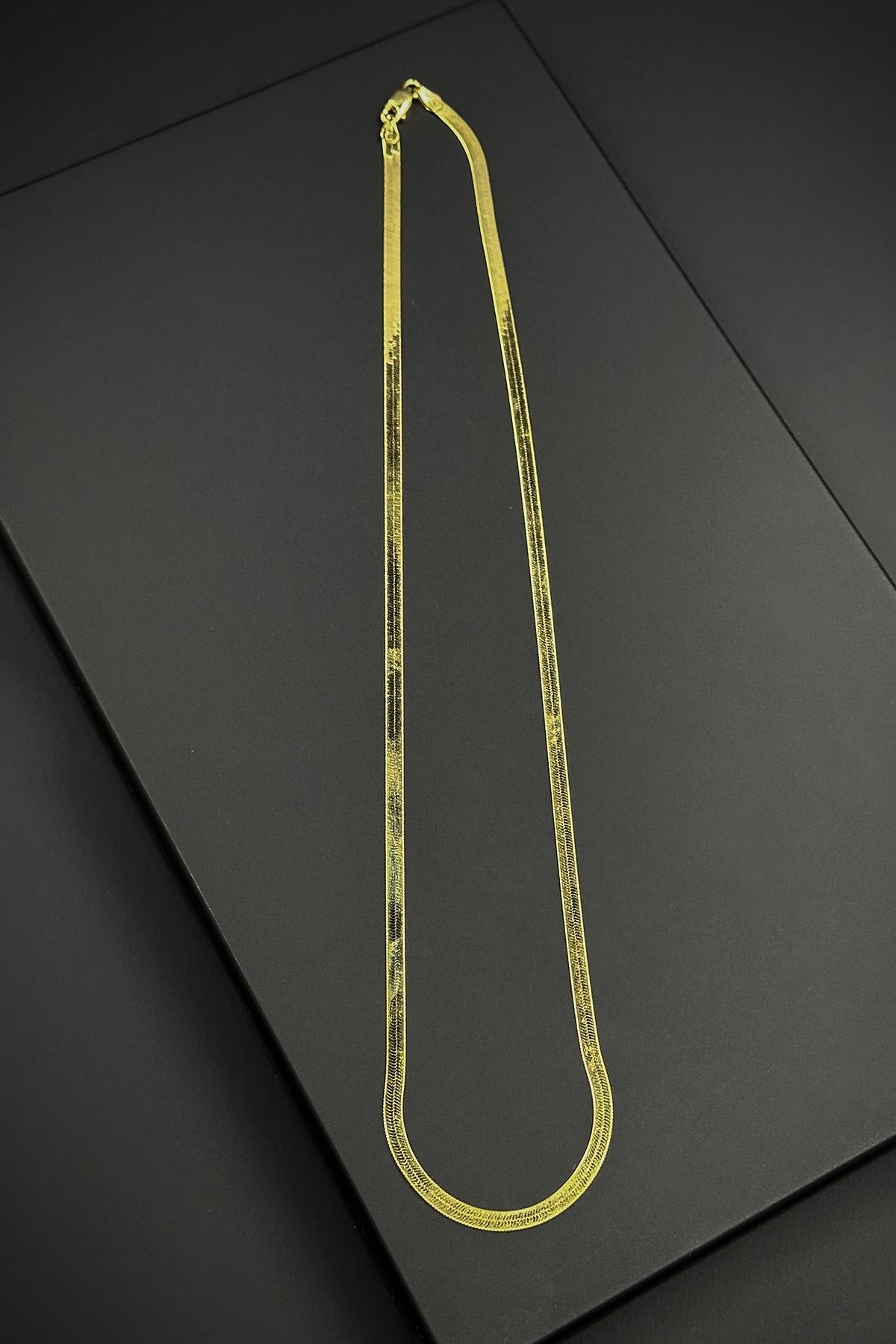 FRNCH 925 Ayar Gümüş İtalyan Model Altın Renk Erkek Kolye FRJ30674-774-G