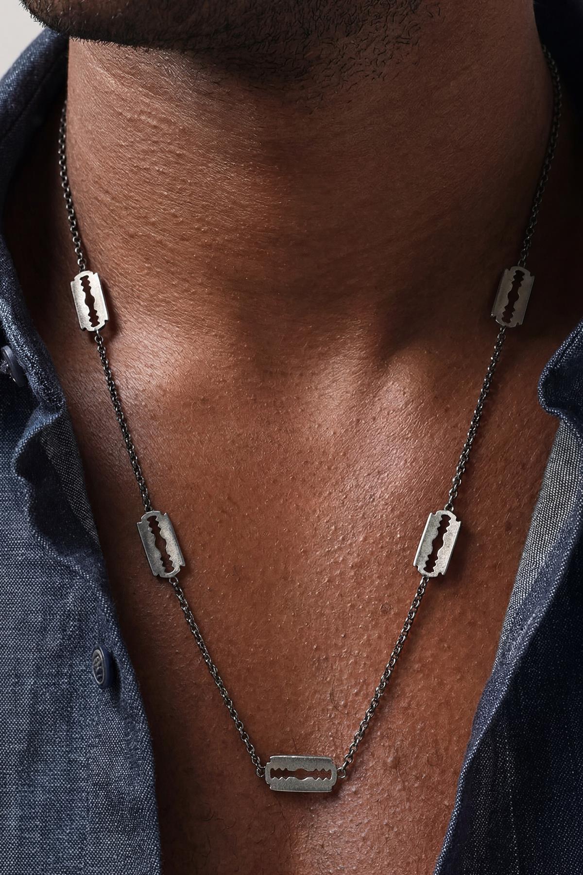 FRNCH 925 Ayar Gümüş İtalyan Model Antik Gümüş Renk Erkek Kolye FRJ30957-1057-A2