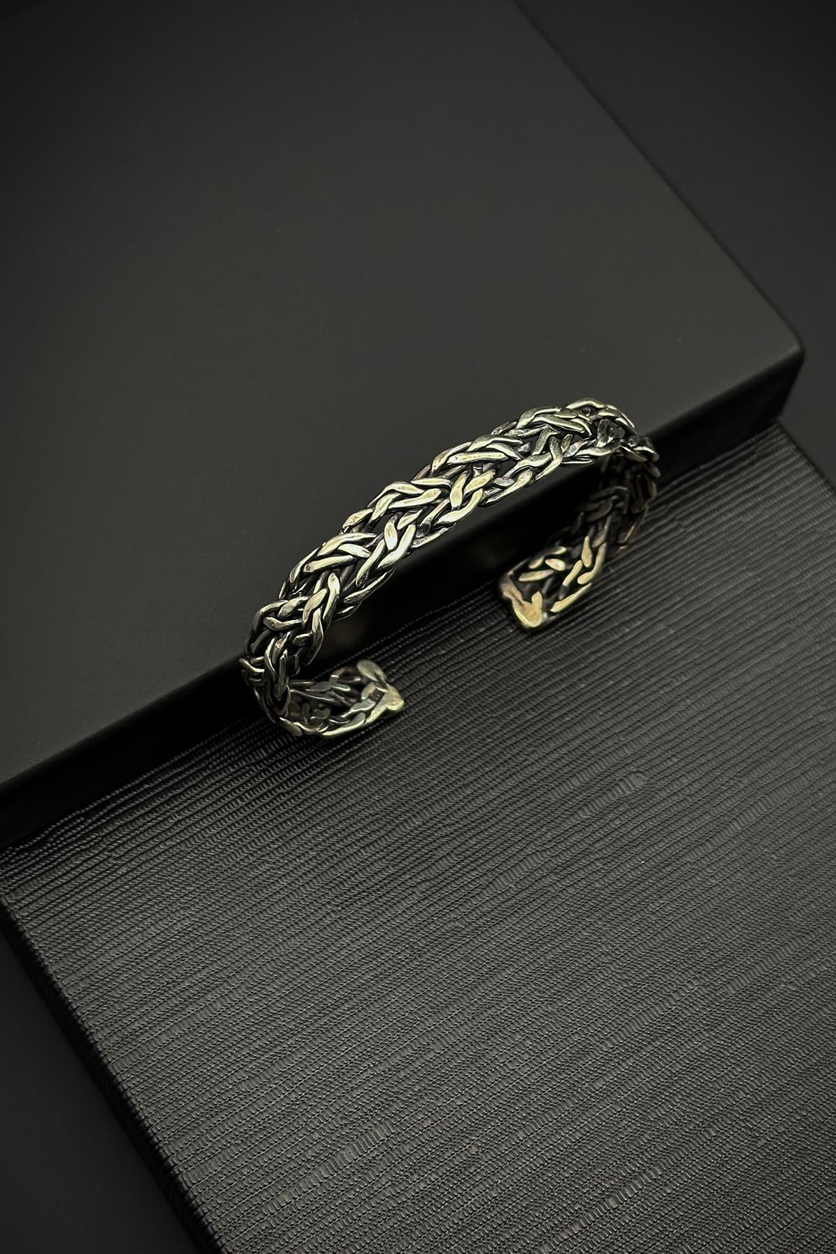 FRNCH 925 Ayar Gümüş İtalyan Model Gümüş Renk Erkek Bileklik FRJ12061-3061-A