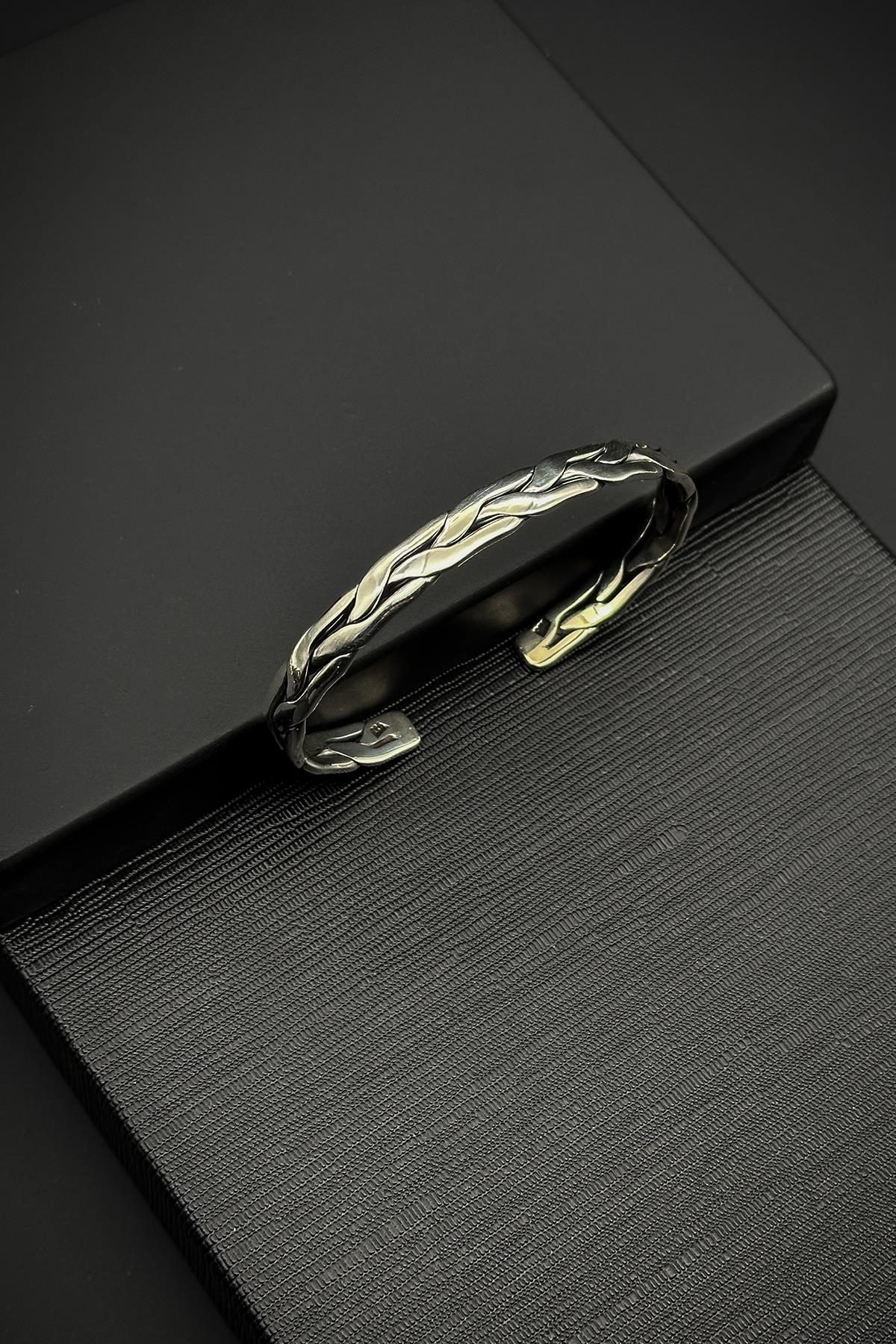 FRNCH 925 Ayar Gümüş İtalyan Model Gümüş Renk Erkek Bileklik FRJ12062-3062-A