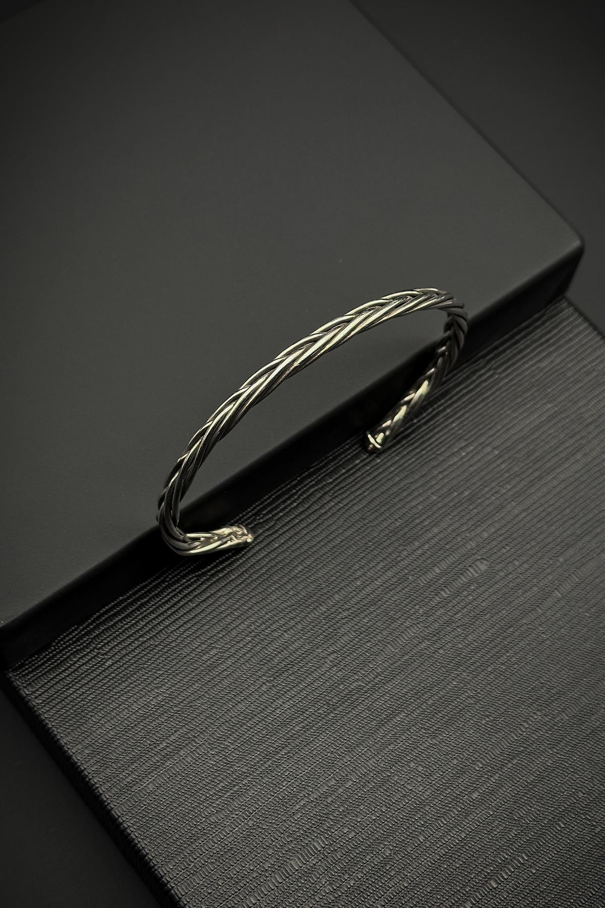 FRNCH 925 Ayar Gümüş İtalyan Model Gümüş Renk Erkek Bileklik FRJ12082-3082-A