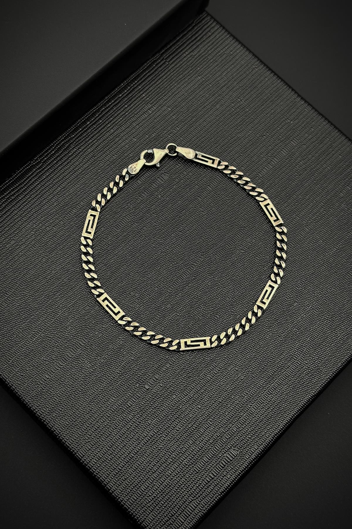 FRNCH 925 Ayar Gümüş İtalyan Model Gümüş Renk Erkek Bileklik FRJ12085-3085-A