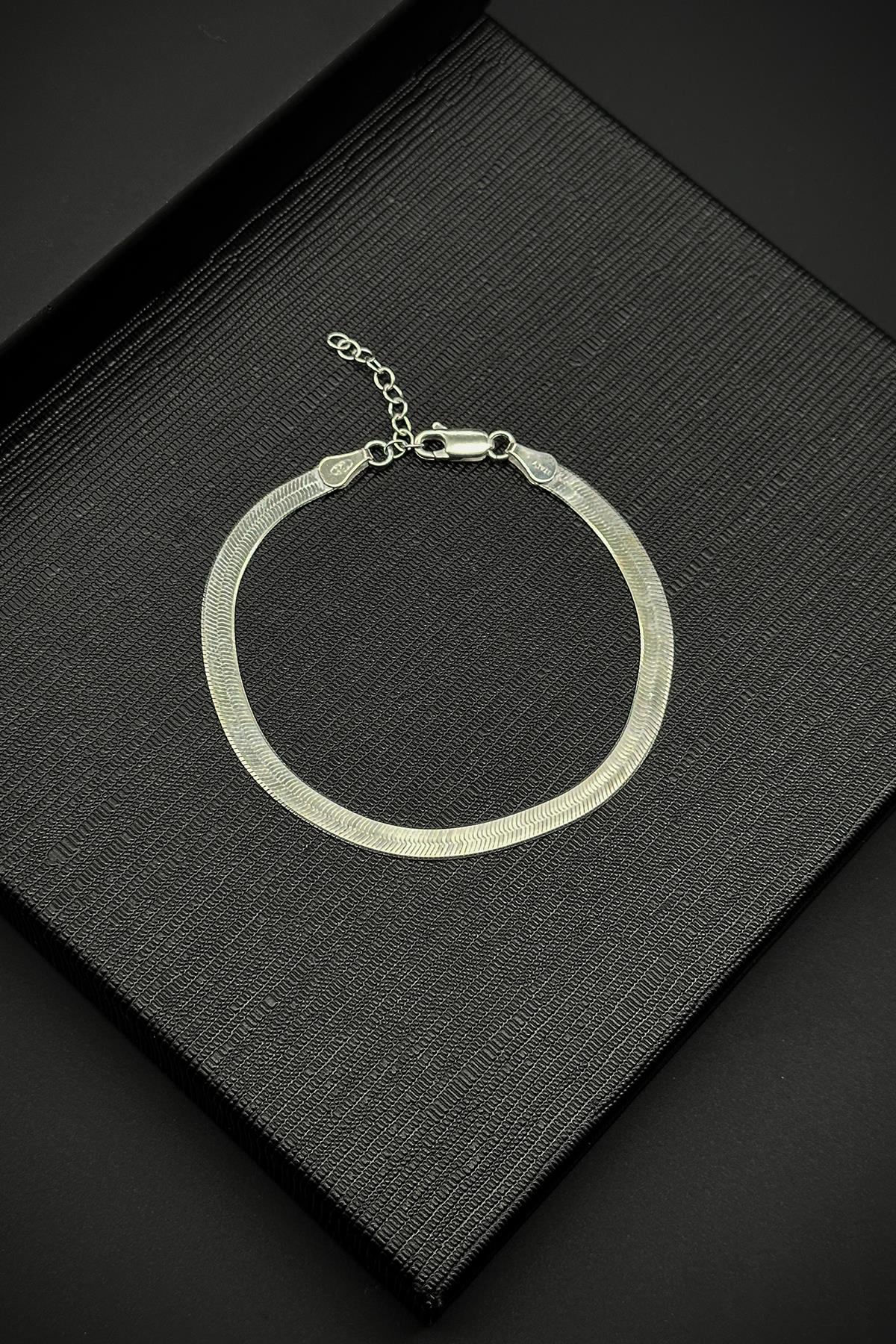 FRNCH 925 Ayar Gümüş İtalyan Model Gümüş Renk Erkek Bileklik FRJ12153-3153-A