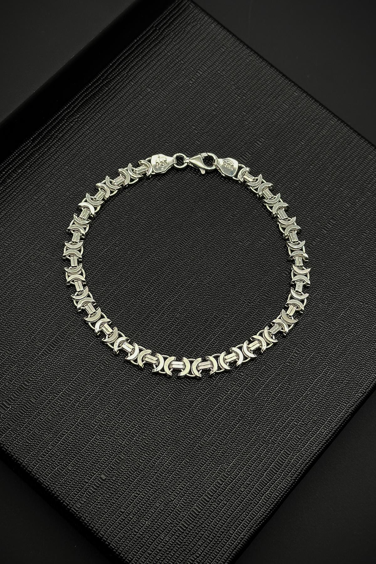 FRNCH 925 Ayar Gümüş İtalyan Model Gümüş Renk Erkek Bileklik FRJ12154-3154-A