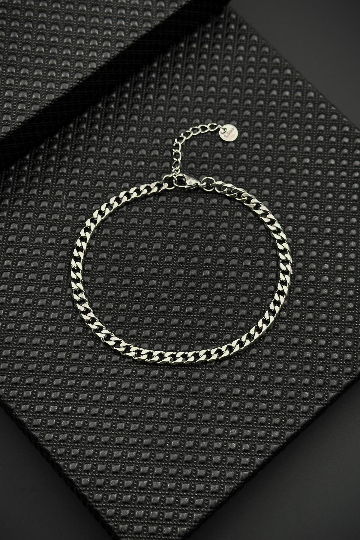 316 L Çelik italyan Model Gümüş Renk Erkek Bileklik FRJ12642-3642-A