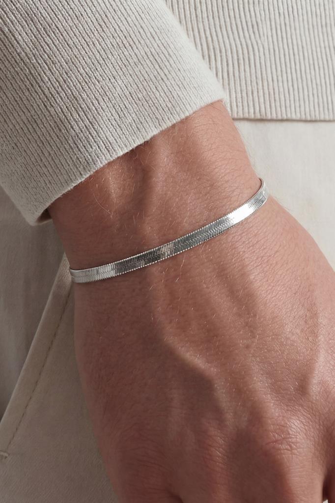 FRNCH 925 Ayar Gümüş İtalyan Model Gümüş Renk Erkek Bileklik FRJ12792-3792-A