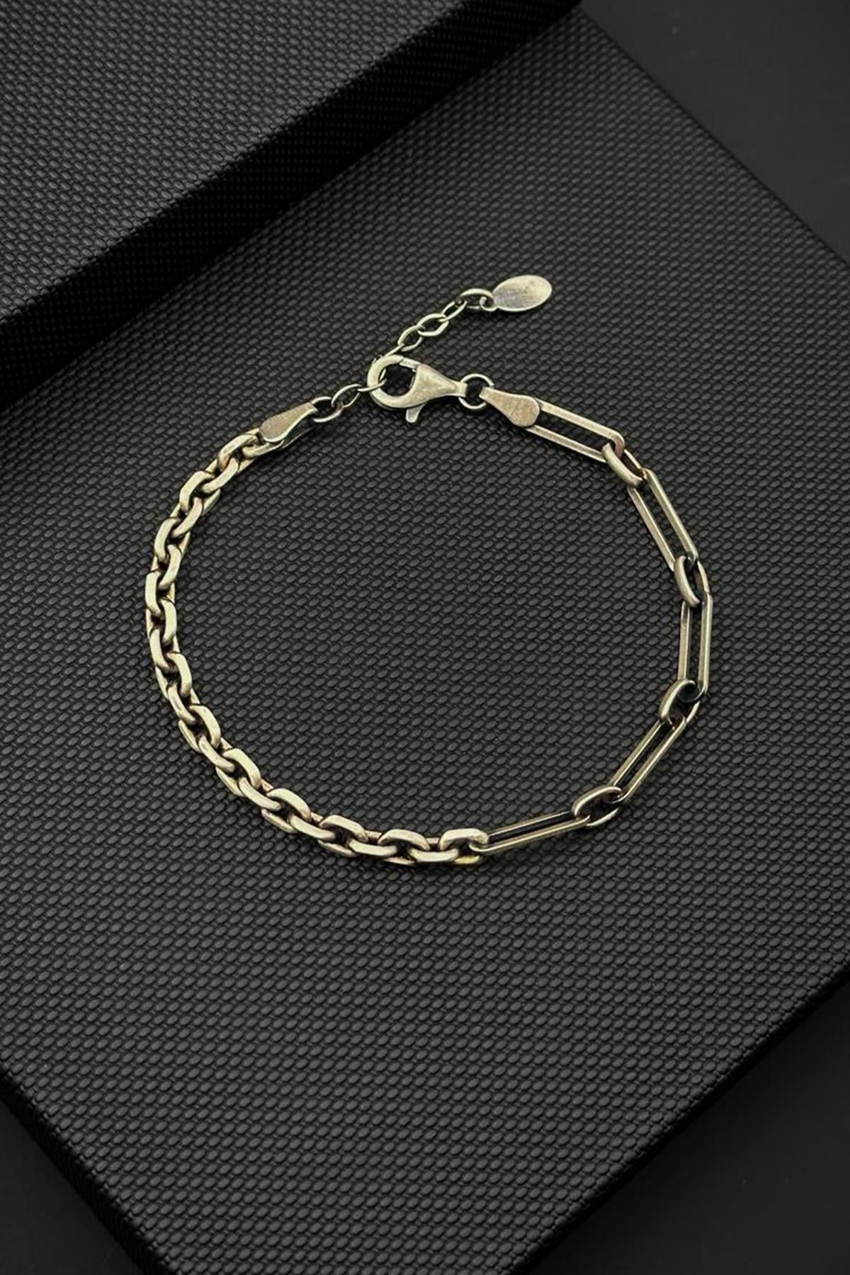 FRNCH 925 Ayar Gümüş İtalyan Model Gümüş Renk Erkek Bileklik FRJ12941-3941-A