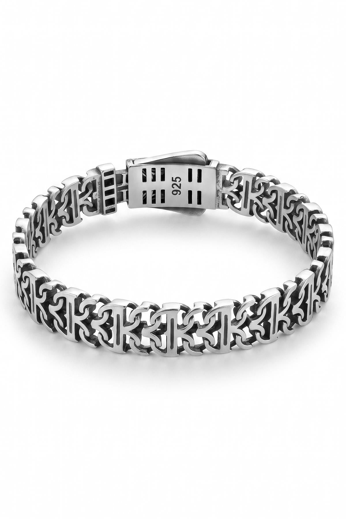 FRNCH 925 Ayar Gümüş İtalyan Model Gümüş Renk Erkek Bileklik FRJ13039-4039-A7