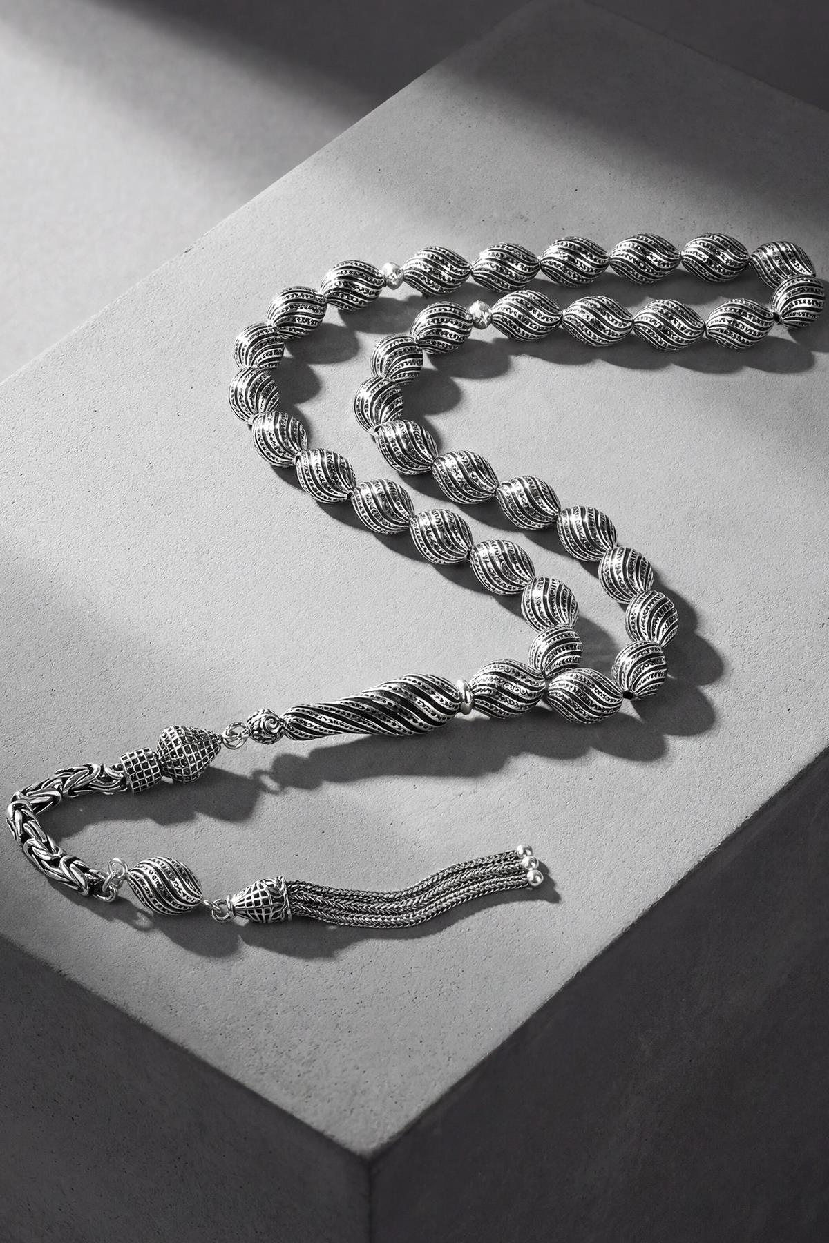 FRNCH 925 Ayar Gümüş ve Gümüş Renkli Tesbih FRJ80006-106-G