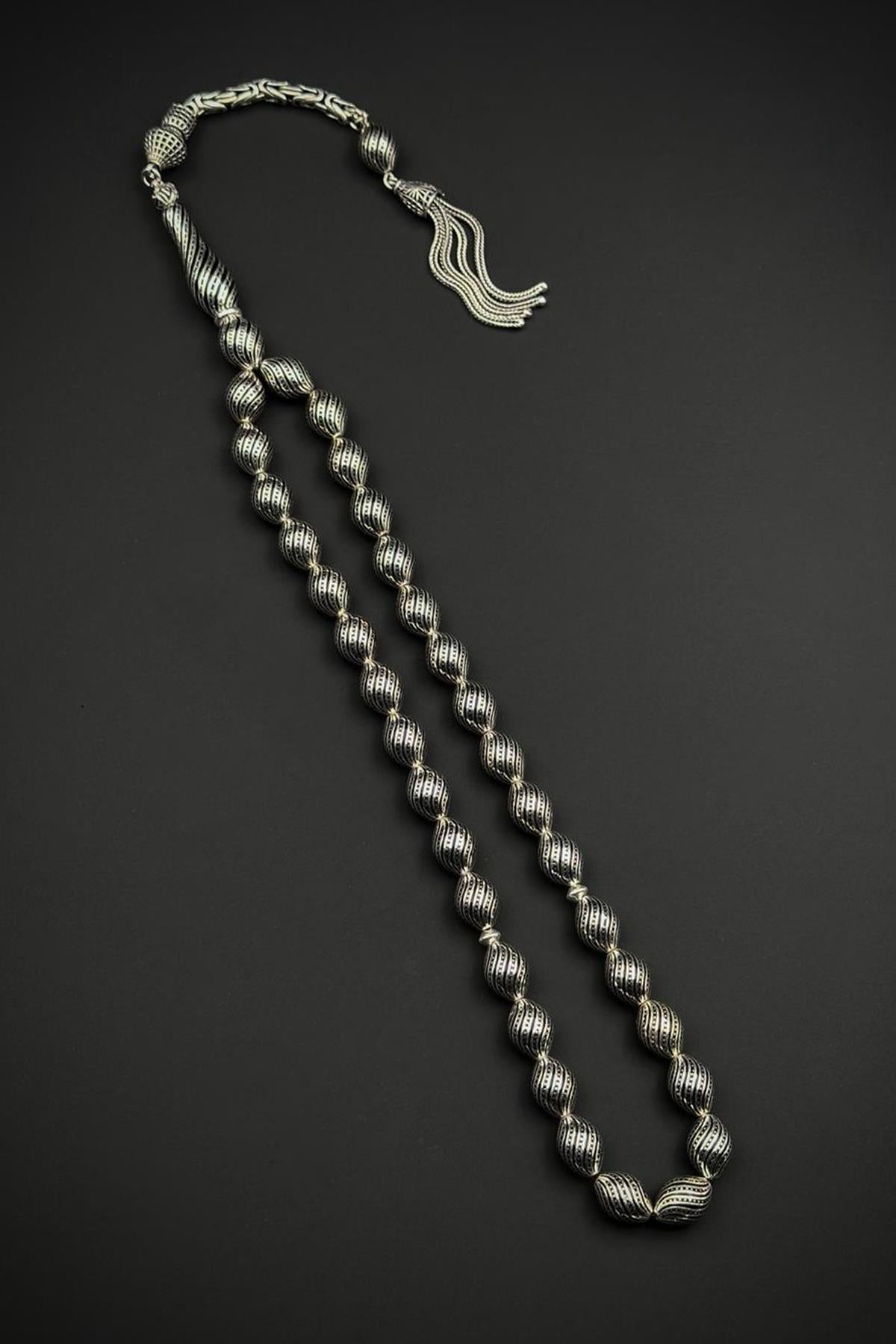 FRNCH 925 Ayar Gümüş ve Gümüş Renkli Tesbih FRJ80006-106-G