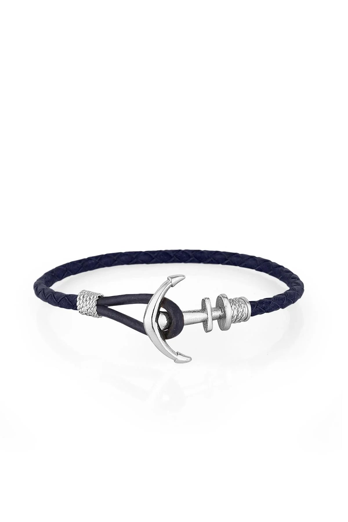 FRNCH Çapa Figürlü Gerçek Deri Handmade Erkek Bileklik FRJ11160-1260-TA