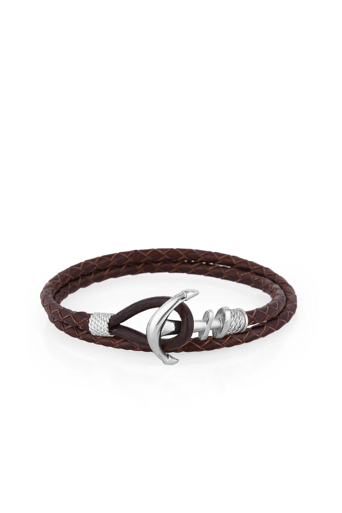 FRNCH Çapa Figürlü Gerçek Deri Handmade Erkek Bileklik FRJ11161-1261-RA