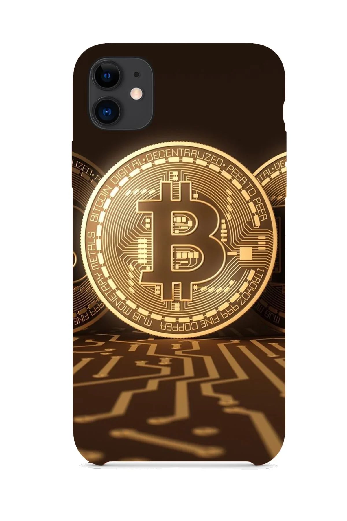 FRNCH CASE Apple İphone 11 Uyumlu Bitcoin Figürlü İçi Kadife Lansman Slikon Telefon Kılıfı FRK10001-1001-11