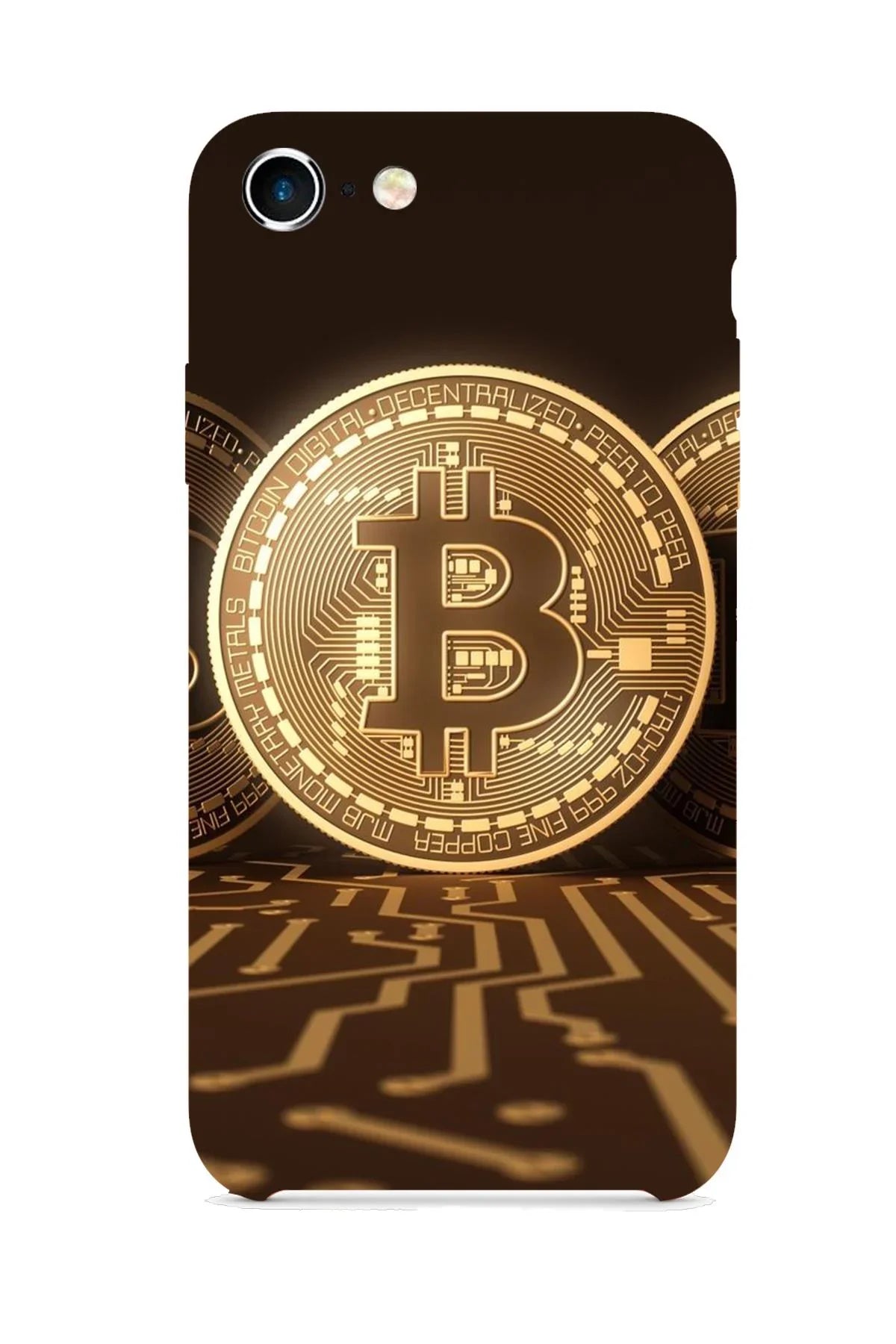FRNCH CASE Apple İphone 8 Uyumlu Bitcoin Figürlü İçi Kadife Lansman Slikon Telefon Kılıfı FRK10001-1001-8
