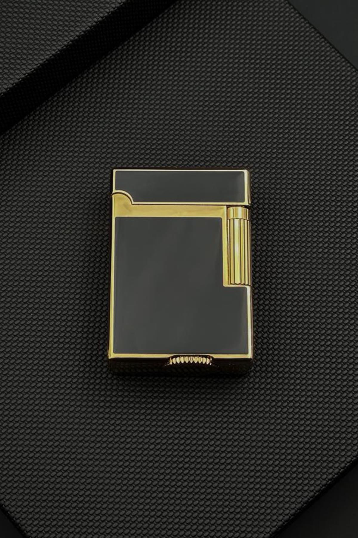 FRNCH Desenli Siyah-Altın Renkli Gazlı Çakmak FRJ70027-127-B2G