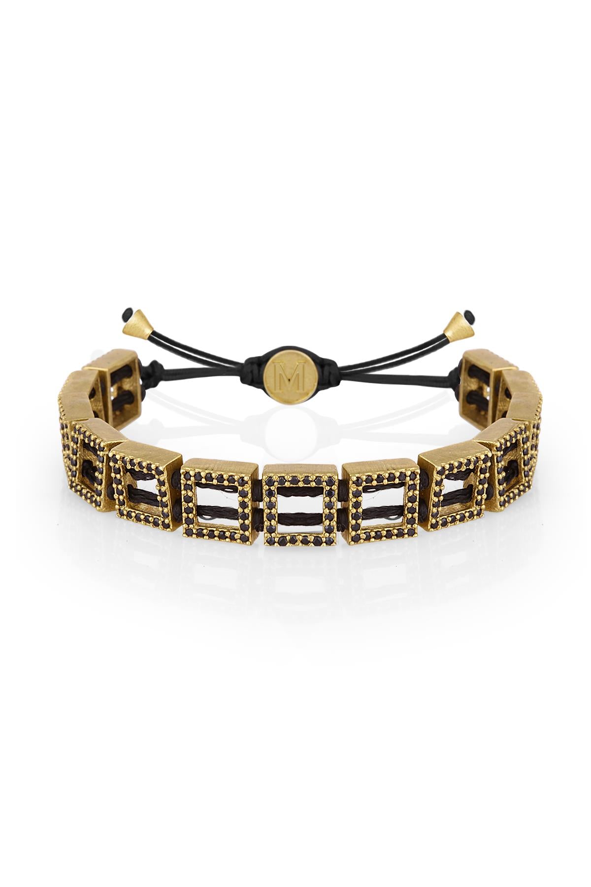 FRNCH Gold Square Green Bileklik