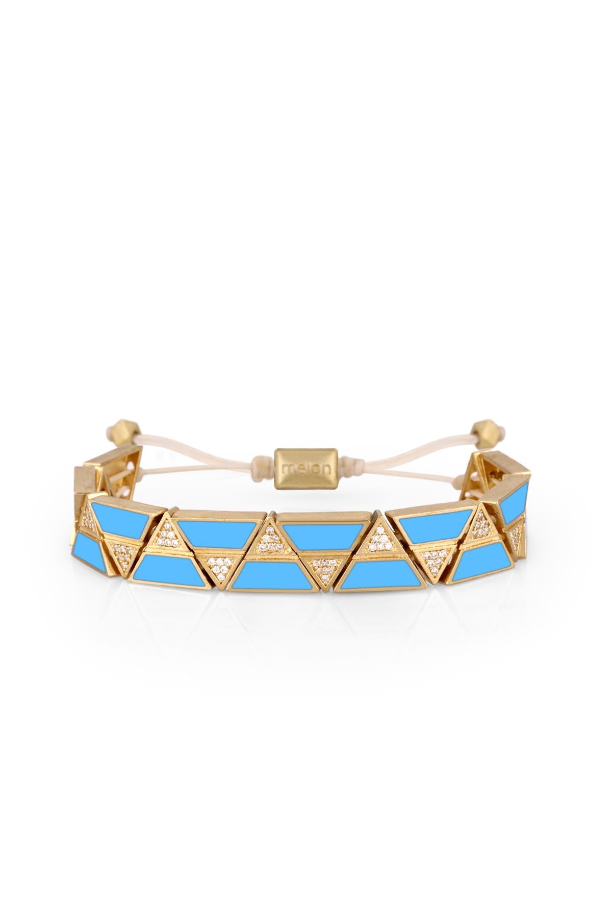 FRNCH Gold Zigzag Blue Bileklik