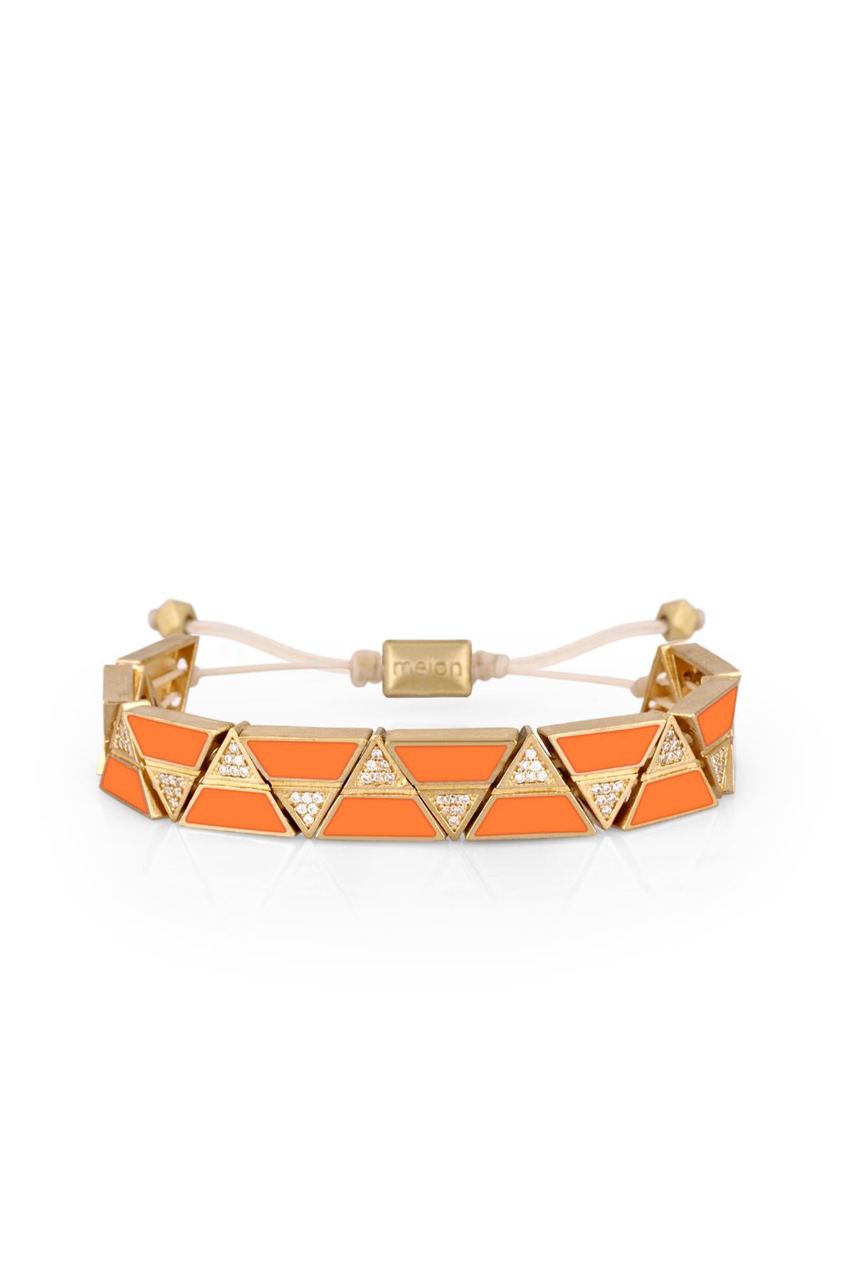 FRNCH Gold Zigzag Orange Bileklik