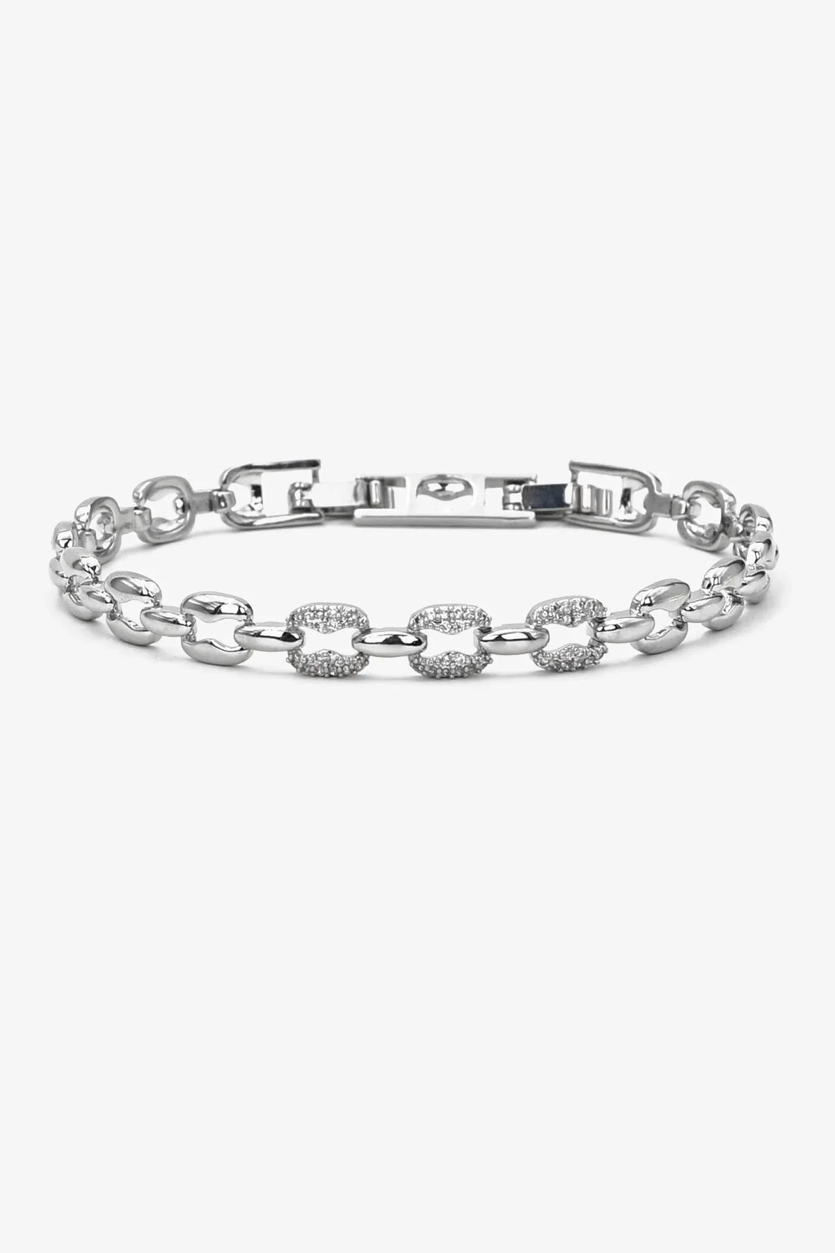 FRNCH Özel Tasarım Zirkon Taşlı Gümüş Renk Kadın Bileklik FRJ12503-3503-A