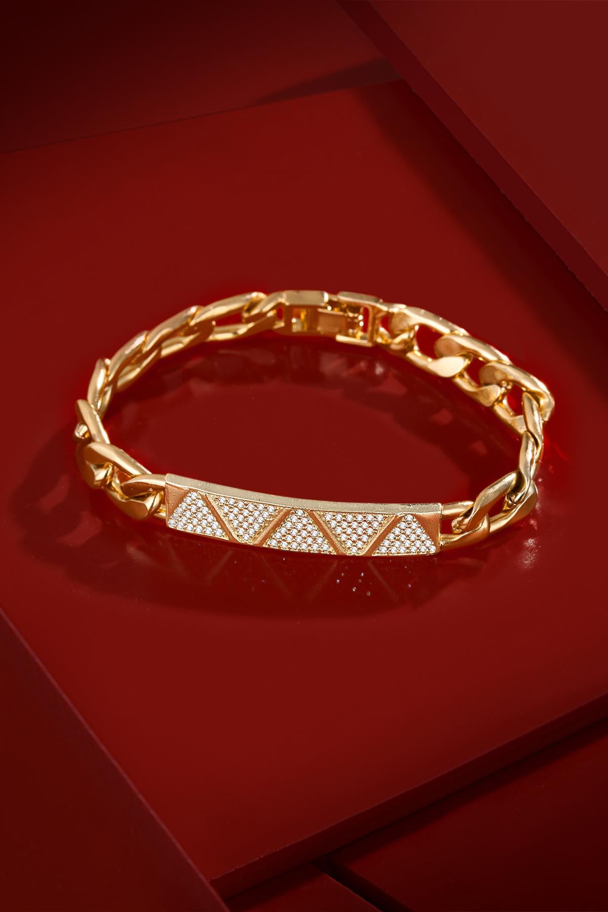 FRNCH Parlak Zirkon Taşlı Motifli Kadın Bileklik FRJ11188-1288-G