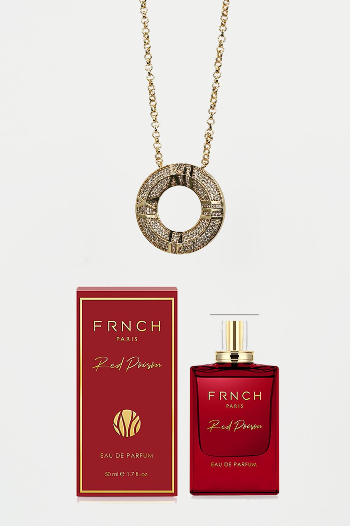 FRNCH Red Poison Edp 50 ml Kadın Parfümü + Zirkon Taşlı Kolye Hediyeli FRP10008-108-K
