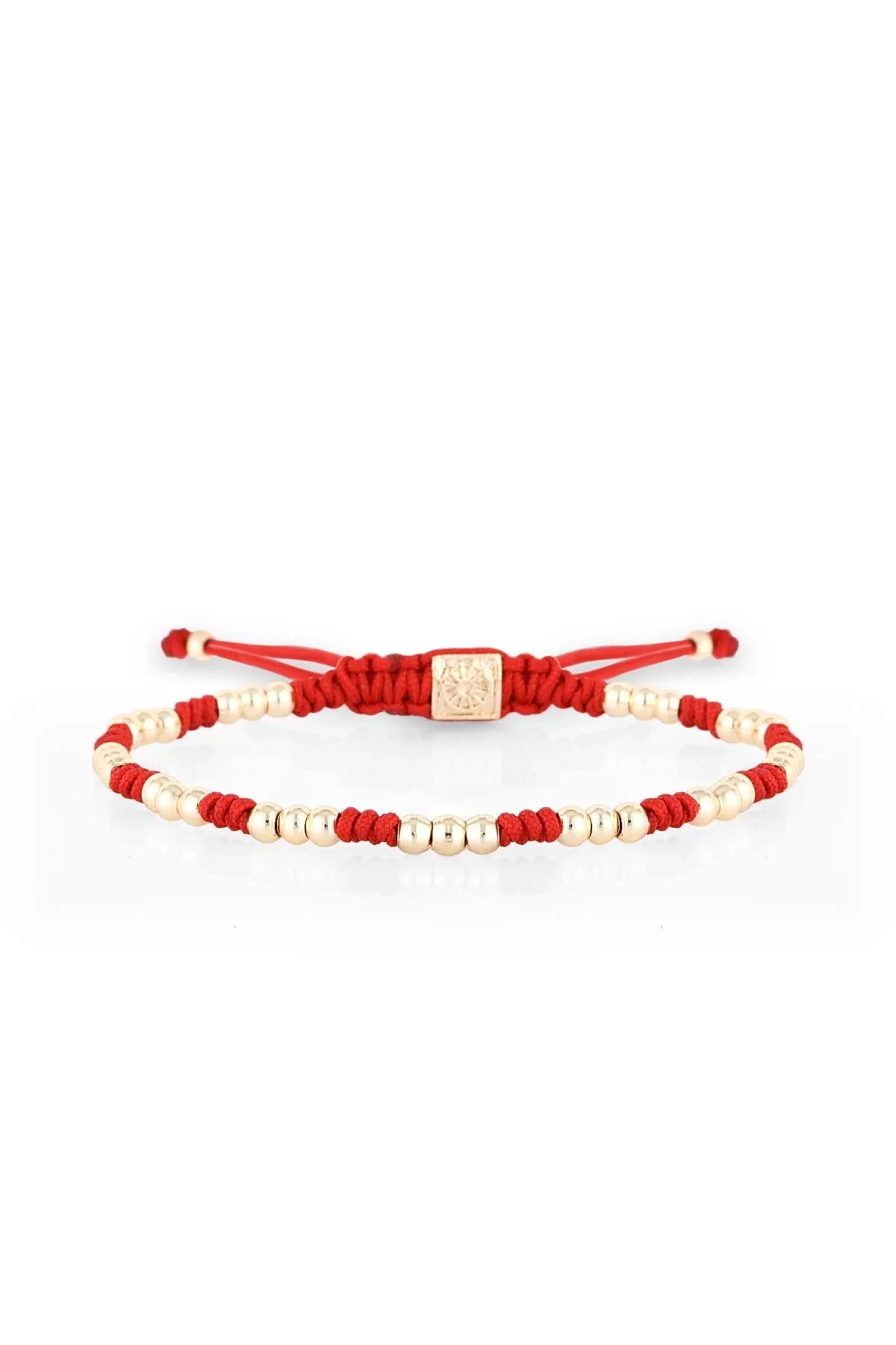 FRNCH Sarı Kırımızı Sıralı Taşlı Handmade Makrome Bileklik FRJ11159-1259-R