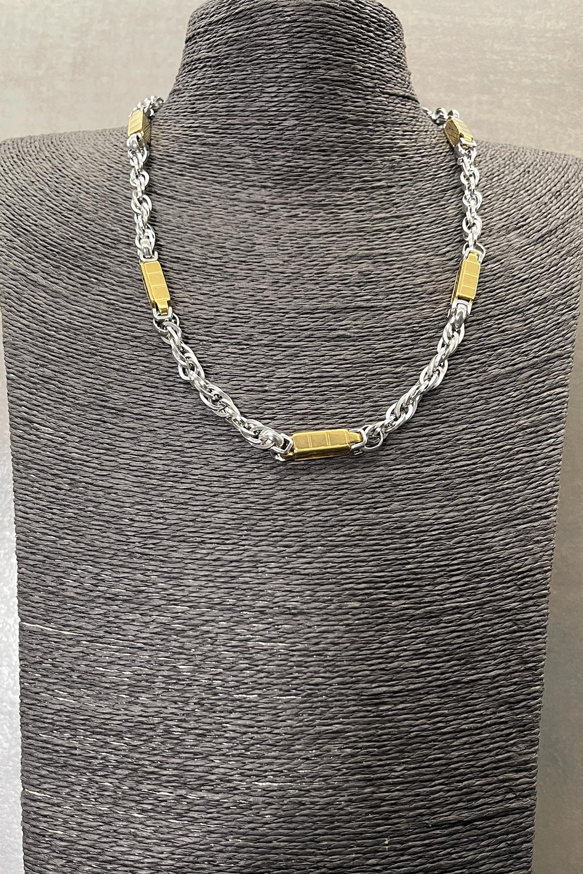 FRNCH 316L Çelik İtalyan Model Altın Renkli Erkek Kolye FRJ30579-679-AG