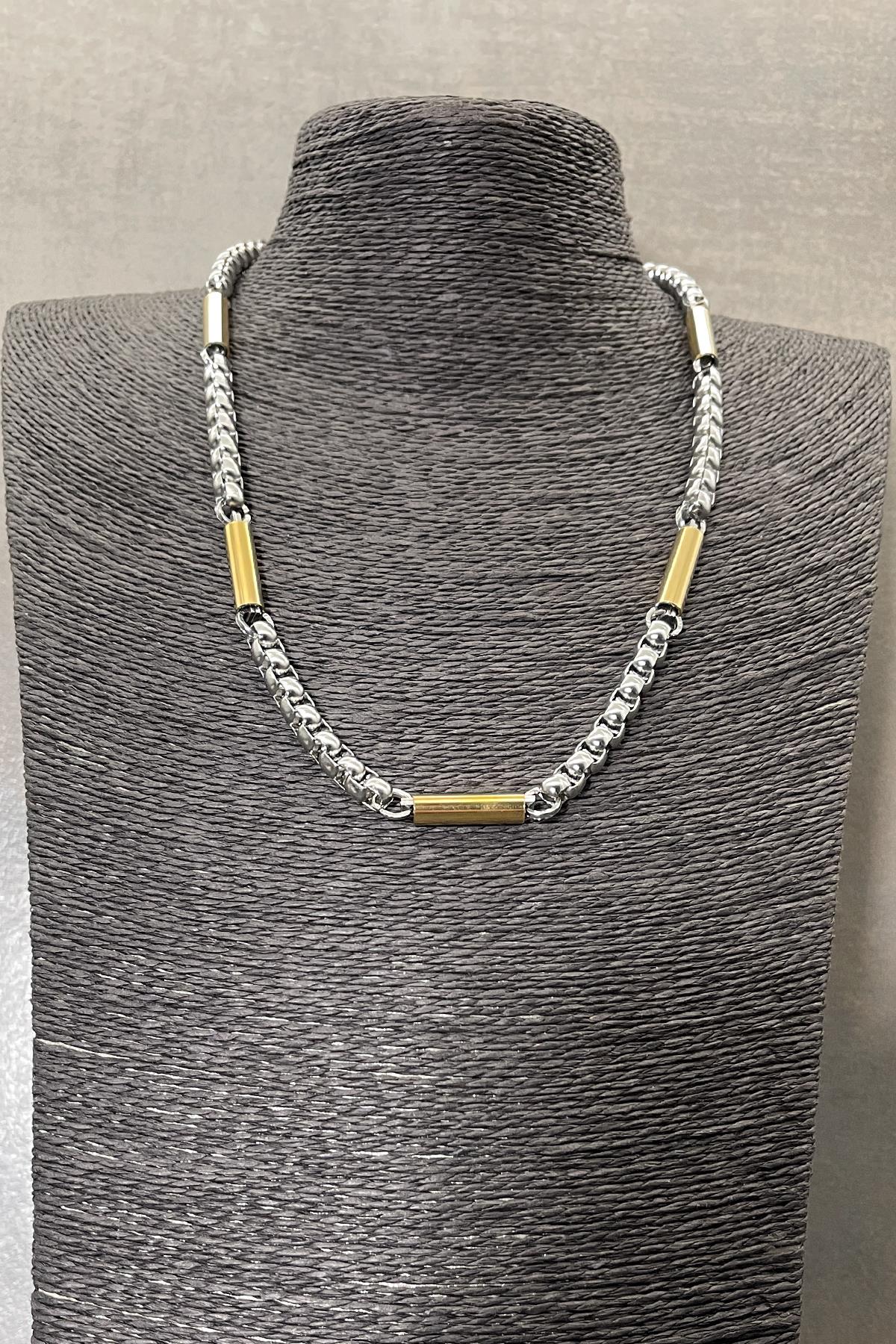FRNCH 316L Çelik İtalyan Model Altın Renkli Erkek Kolye FRJ30584-684-AG