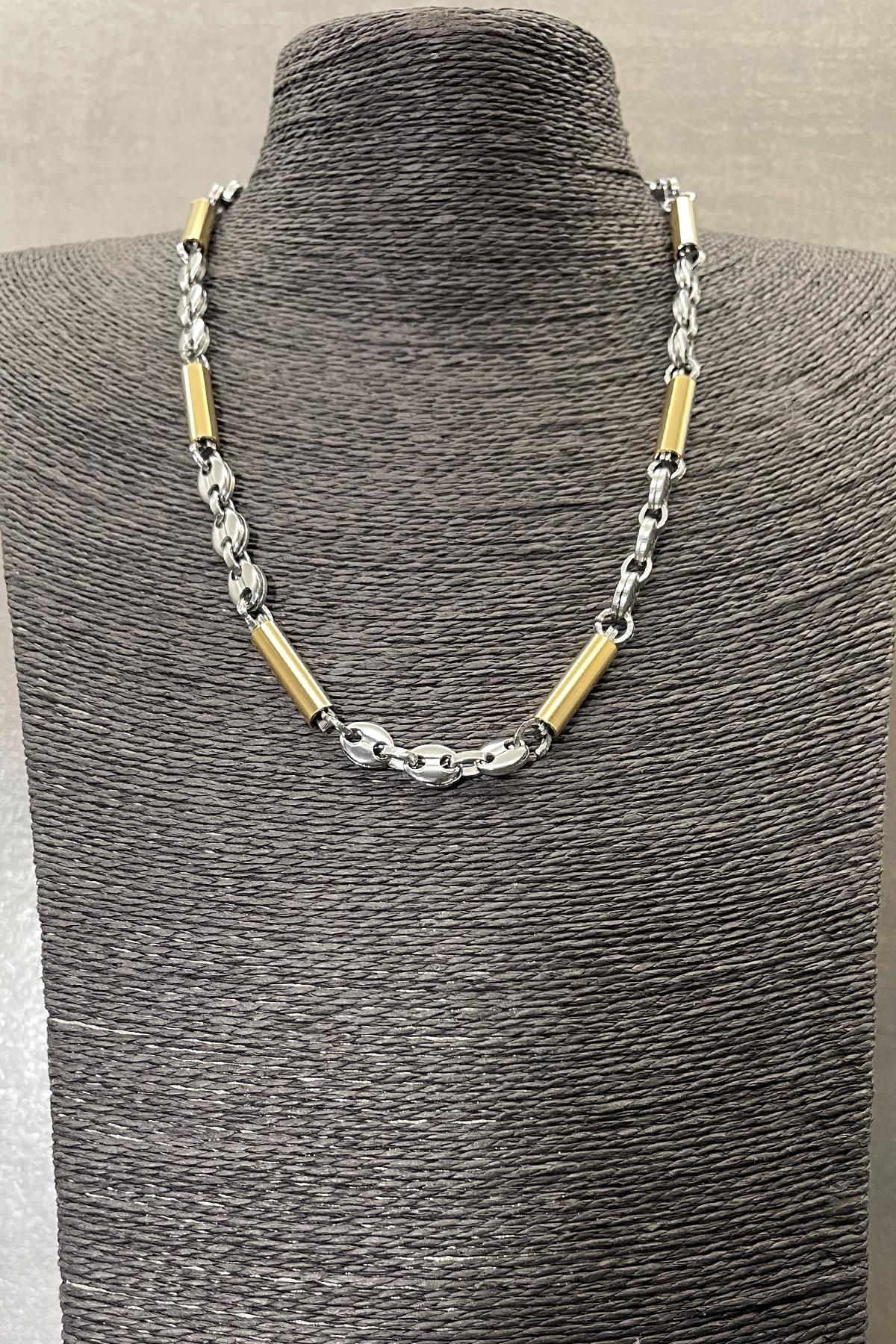 FRNCH 316L Çelik İtalyan Model Altın Renkli Erkek Kolye FRJ30586-686-AG