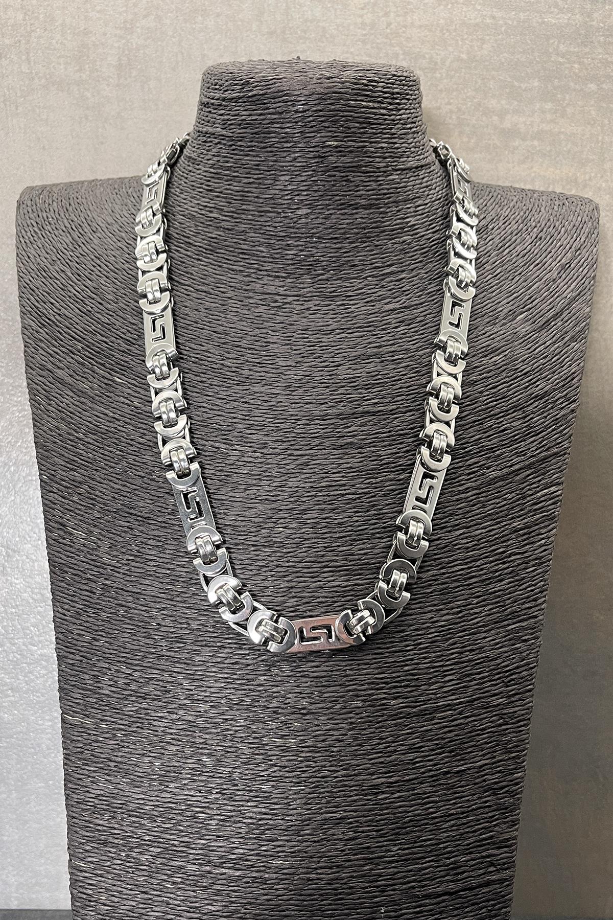 FRNCH 316L Çelik İtalyan Model Gümüş Renkli Erkek Kolye FRJ30585-685-A