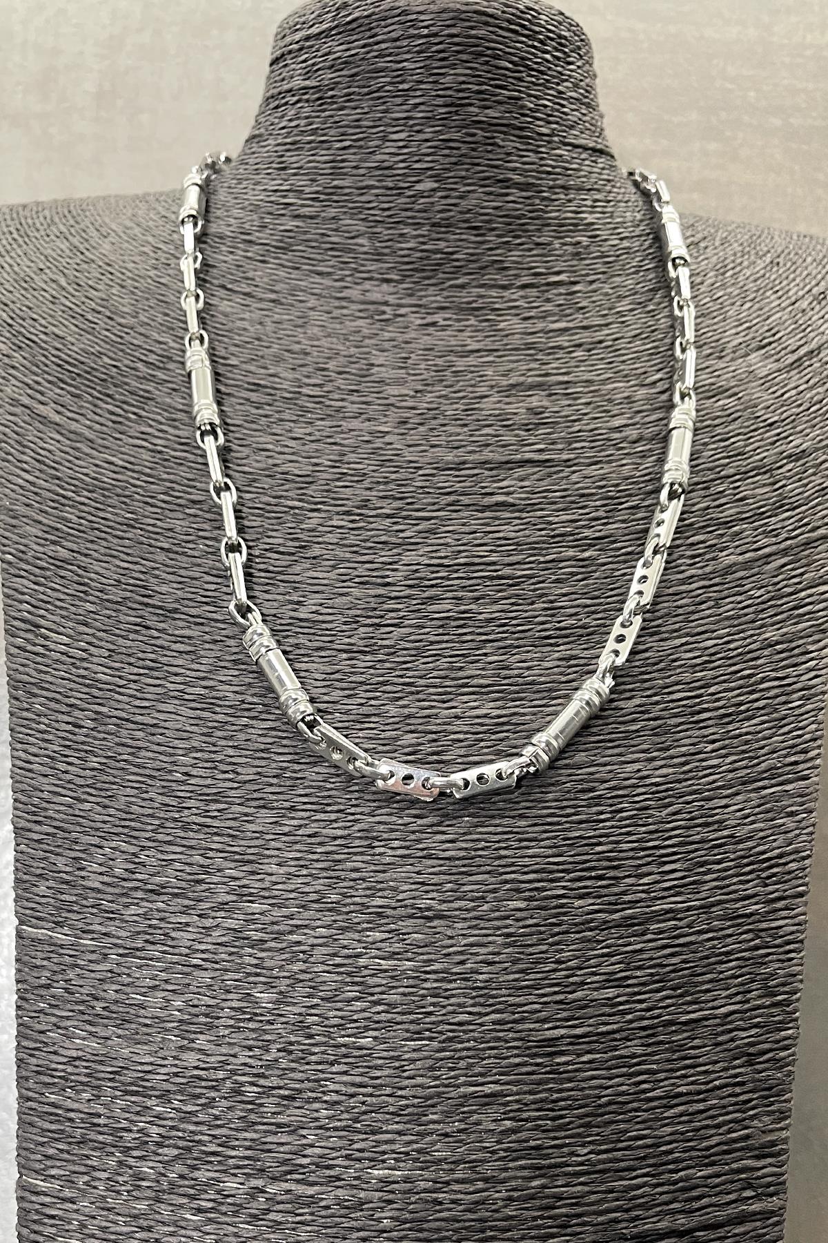FRNCH 316L Çelik İtalyan Model Gümüş Renkli Erkek Kolye FRJ30590-690-A