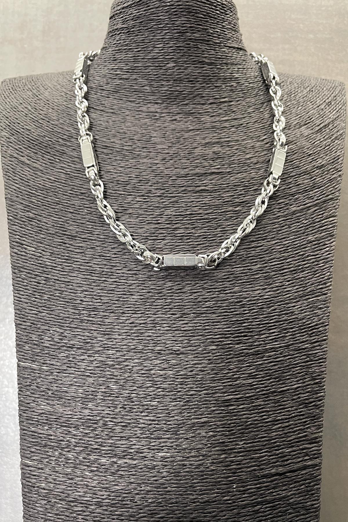FRNCH 316L Çelik İtalyan Model Gümüş Renkli Erkek Kolye FRJ30594-694-A