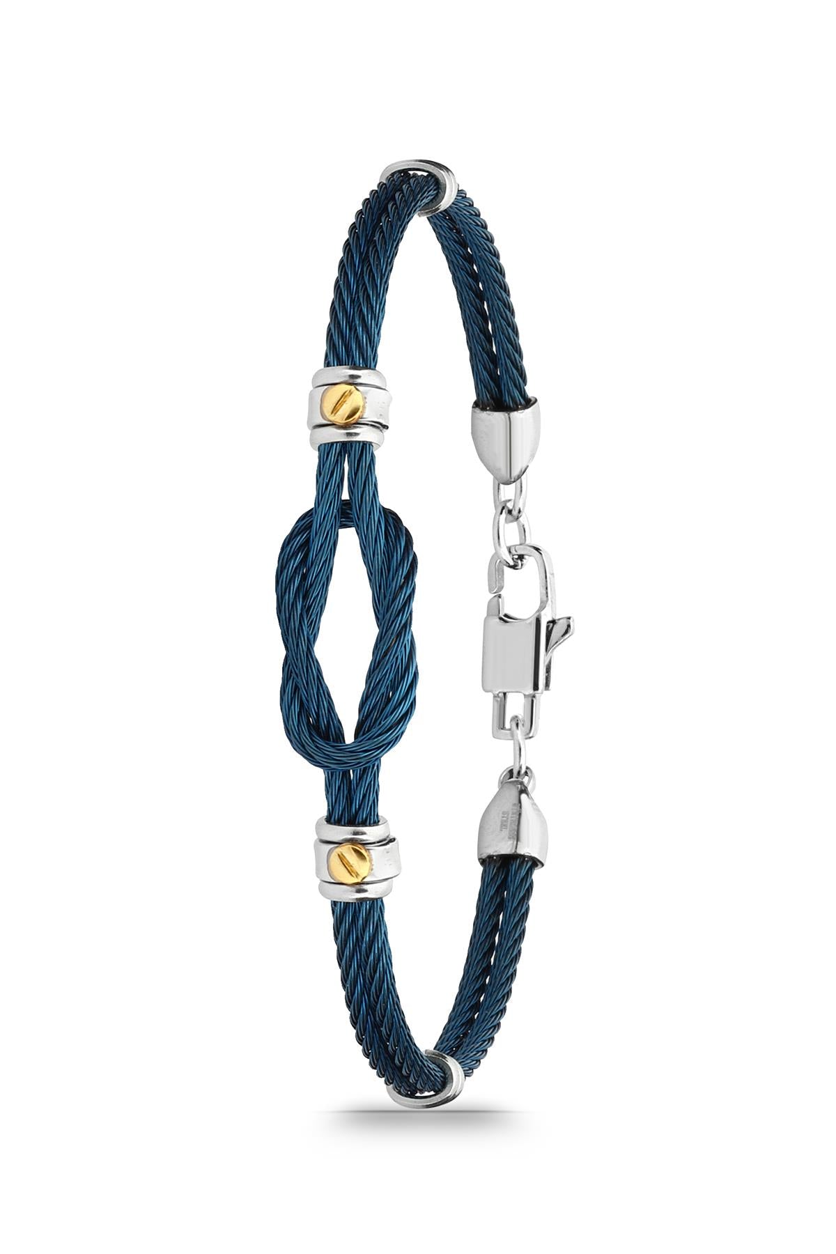 FRNCH 316L Çelik İtalyan Model Lacivert Renkli Erkek Bileklik FRJ11736-1836-L