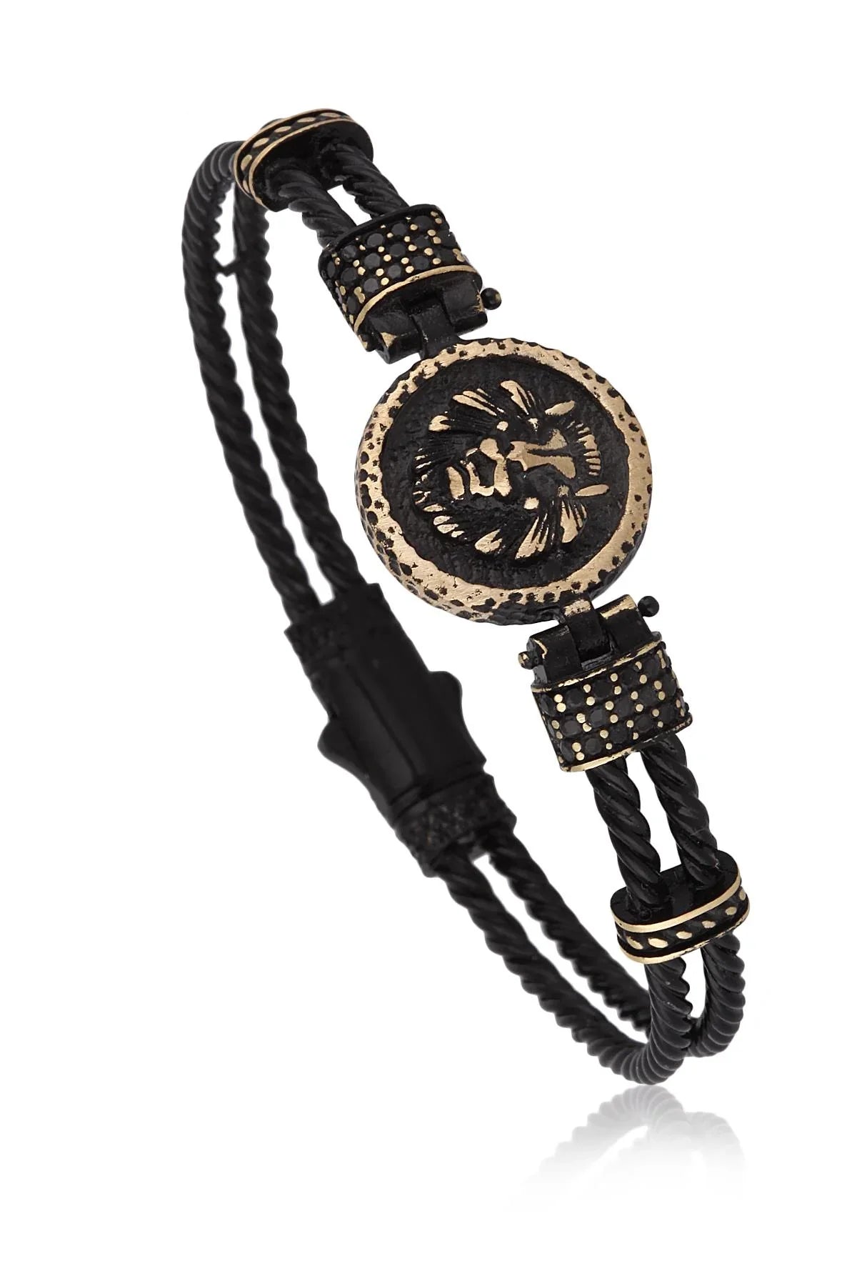 FRNCH Aslan Figürlü Eskitme Handmade Erkek Bileklik FRJ11170-1270-B3
