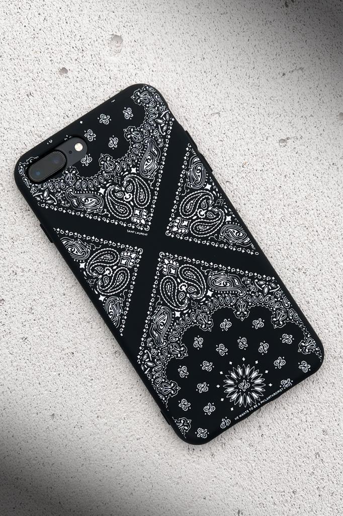 FRNCH CASE Apple İphone 8 Uyumlu Bandana Desenli İçi Kadife Lansman Slikon Telefon Kılıfı FRK10012-1012-8