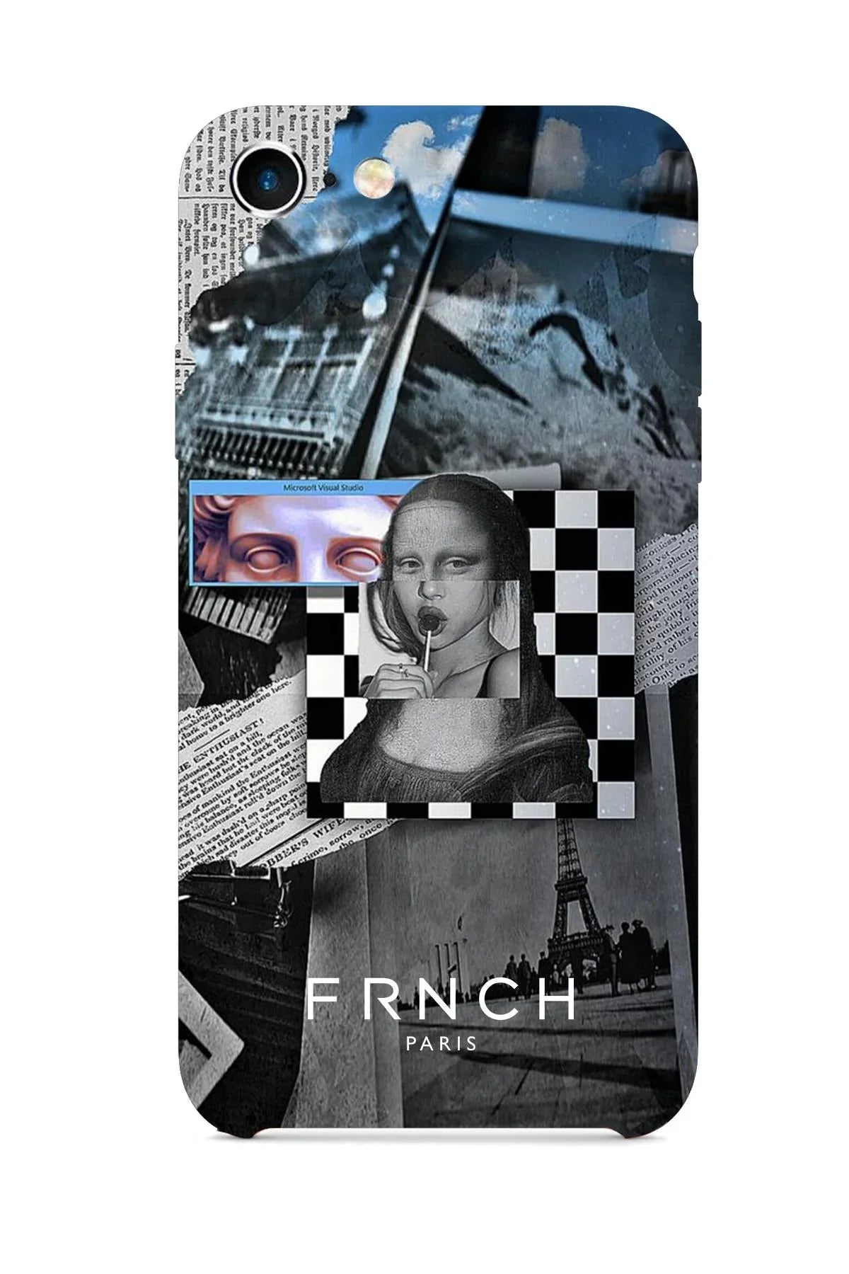 FRNCH CASE Apple İphone 8 Uyumlu Mona Lisa Figürlü İçi Kadife Lansman Slikon Telefon Kılıfı FRK10003-1003-8