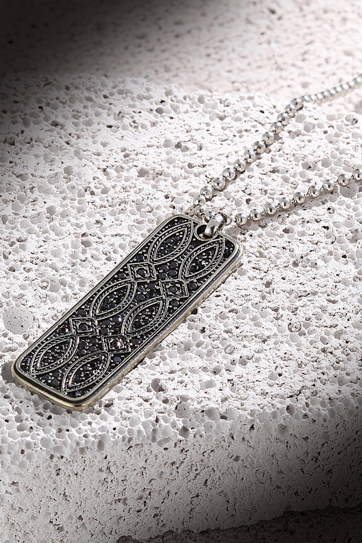 FRNCH Erkek Desenli Zirkon Taşlı Handmade Kolye FRJ30414-514-T