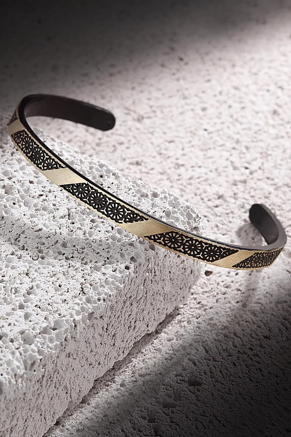 FRNCH Erkek Handmade Eskitme Desenli Kelepçe FRJ11174-1274-B3