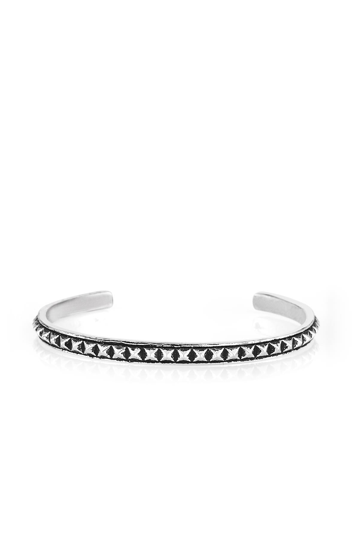 FRNCH Erkek Handmade Piramit Desenli Antik Kelepçe FRJ11175-1275-A2