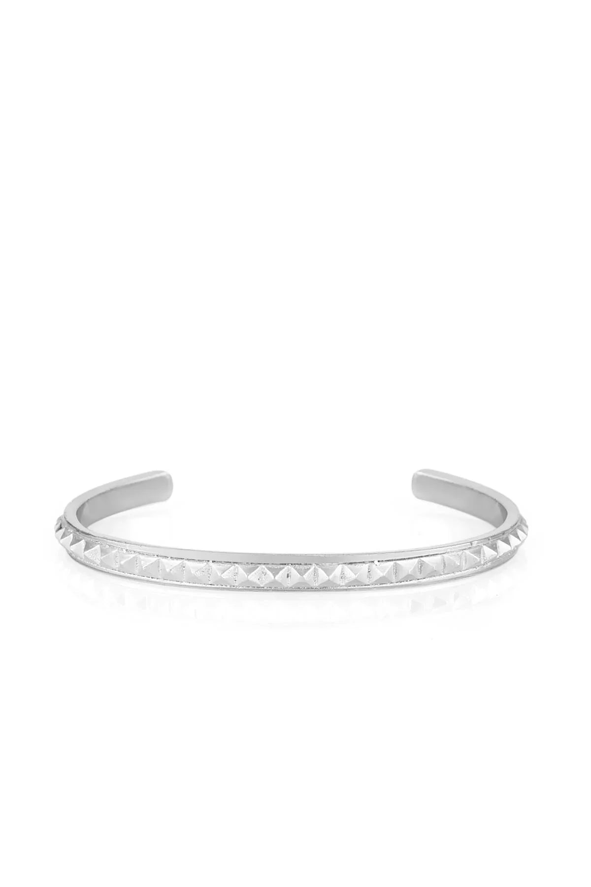 FRNCH Erkek Handmade Piramit Desenli Silver Kelepçe FRJ11175-1275-A